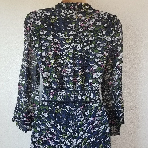 Ganni Floral Print Georgette Wrap Dress - Picture 5 of 12